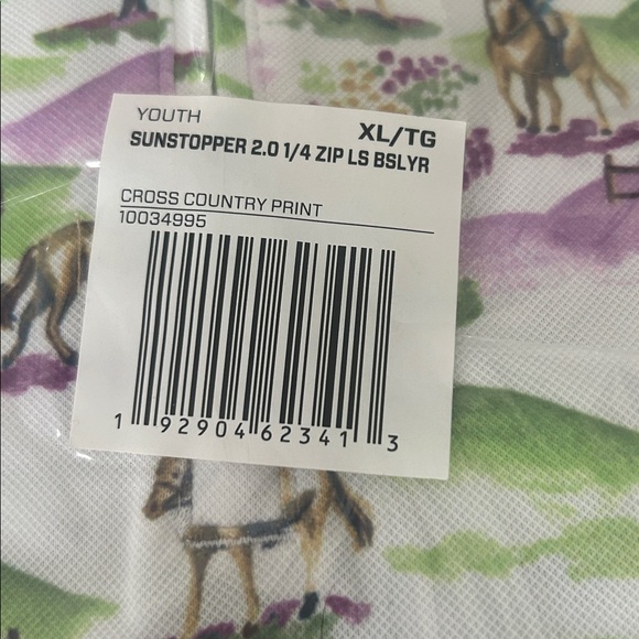 NWT-Ariat Kids Equestrian Print Sunstopper with SPF Protection- 10034995-XL/14 - Picture 6 of 7